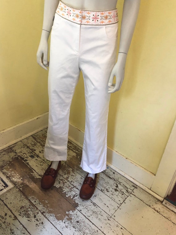 1990's, Talbots, White Pants, Embroidered Waistba… - image 10