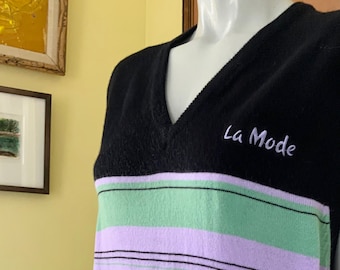 1980’s, LA MODE, Sweater Vest, Cashmerlon Acrylic, size large