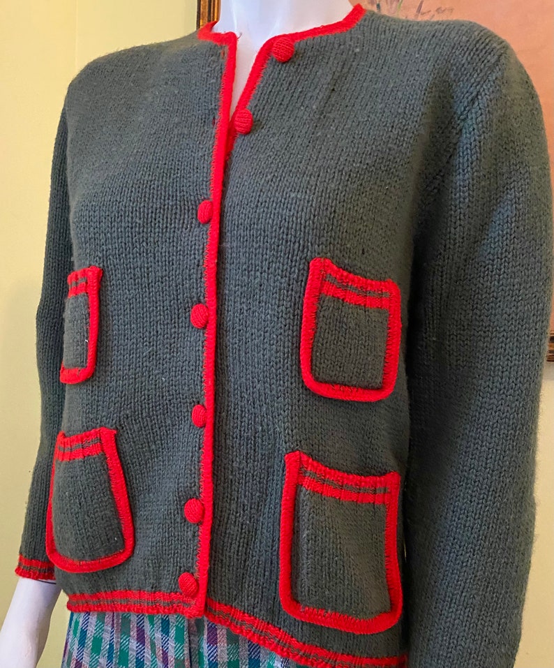 Preppy Cardigan Size XSS 100/% Wool Evan Picone SALE 1960-70/'s