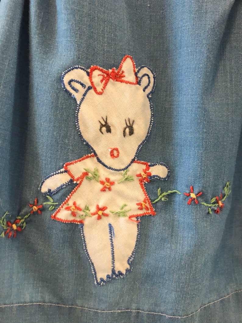 Appliqu\u00e9 1960/'s Baby Dresses LOT Of FOUR Embroidered