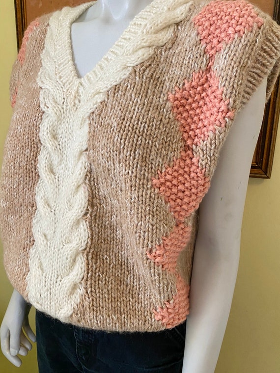 1980's, Soft Acrylic, Cable Knit, Chunky Sweater V