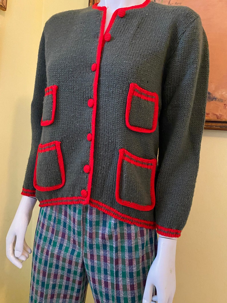 Preppy Cardigan Size XSS 100/% Wool Evan Picone SALE 1960-70/'s