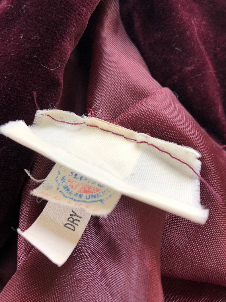 Women/'s Blazer size ml 1960-70/'s Velveteen Deep Plum