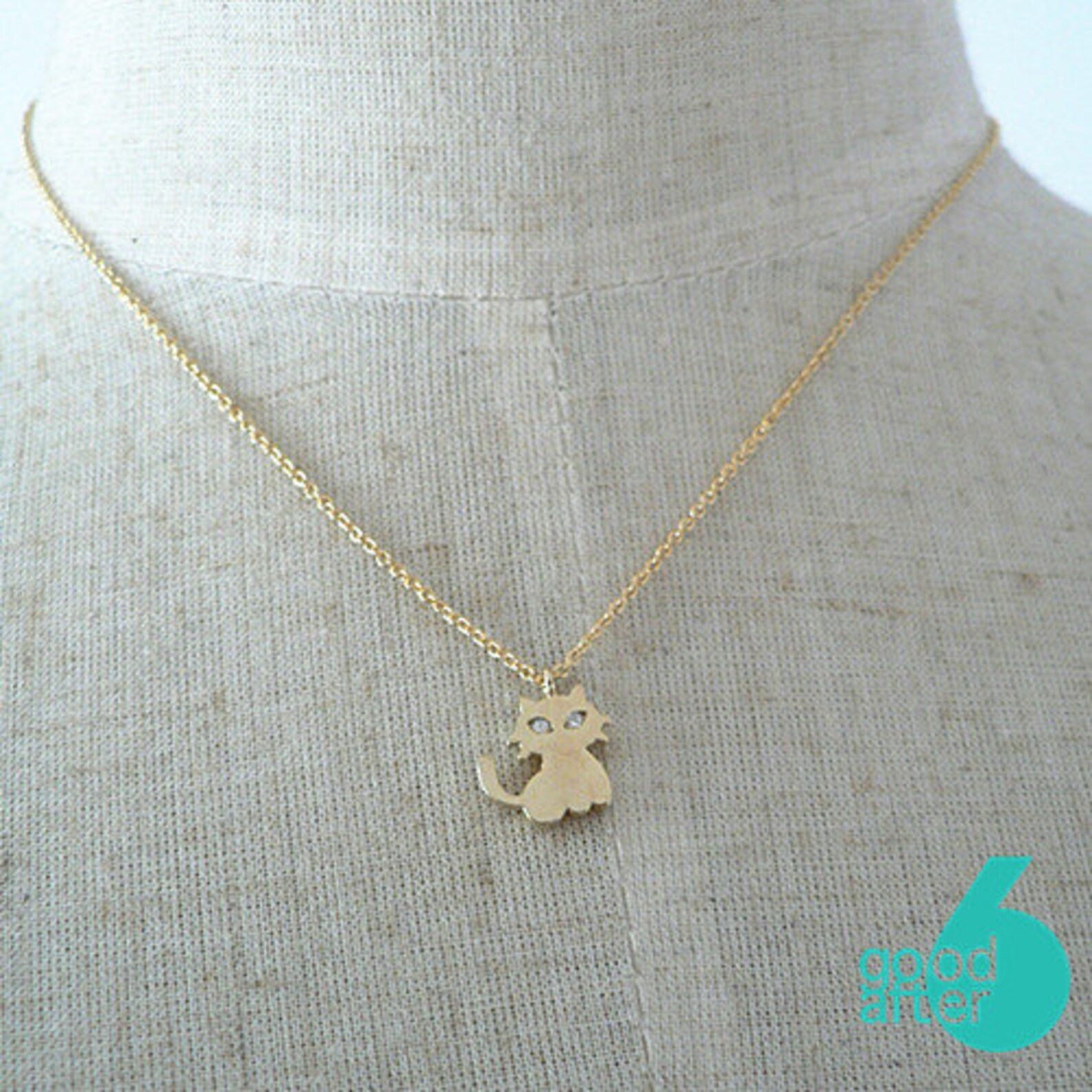 Cute Pet Lovers Jewelry Gold Cat Necklace Little Girl Charm Etsy