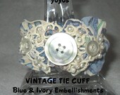 COUNTRY CUFF Vintage Blue Tie With Embellishments