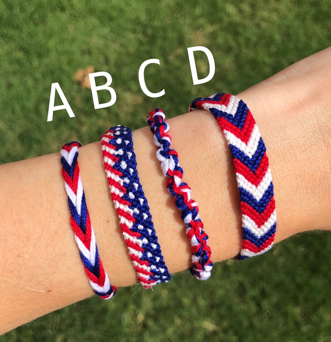 American Flag Friendship Bracelets // 4th of July // Red, White and