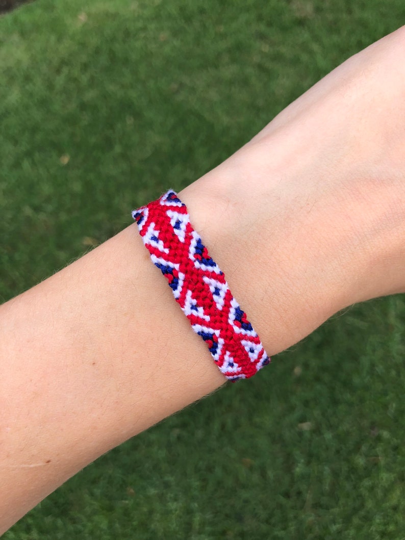 United Kingdom Flag Friendship Bracelet UK Jewelry England British Great Britain Bracelet Missionary Flag Bracelet