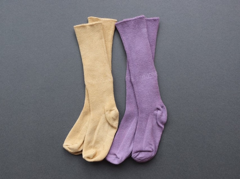 Cotton knee length socks in lilac