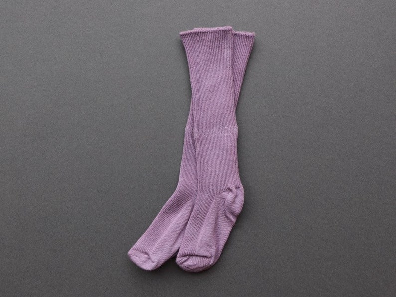 Cotton knee length socks in lilac