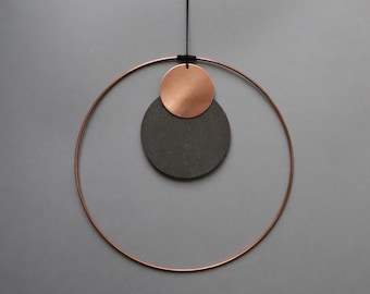 Copper & black ceramic wall hanging