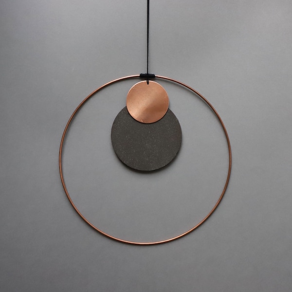 Copper & black ceramic wall hanging