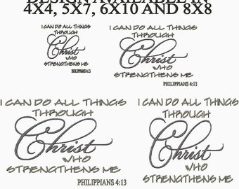 I Can Do All things through Christ Who Strengthens Me Embroidery Design