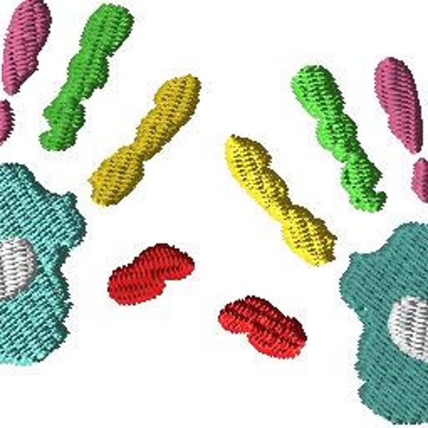 Motif de broderie de Machine de mains de bébé - cette conception inclut des fichiers avec la main gauche, main droite et les deux mains - motif de broderie Machine