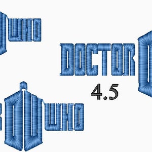 May include: Embroidered Doctor Who logo with the TARDIS in blue, available in 3 inch and 4 inch sizes.