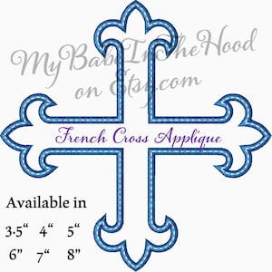 Cross Applique Embroidery Design   French Cross Applique - Machine Embroidery Design - Instant Download