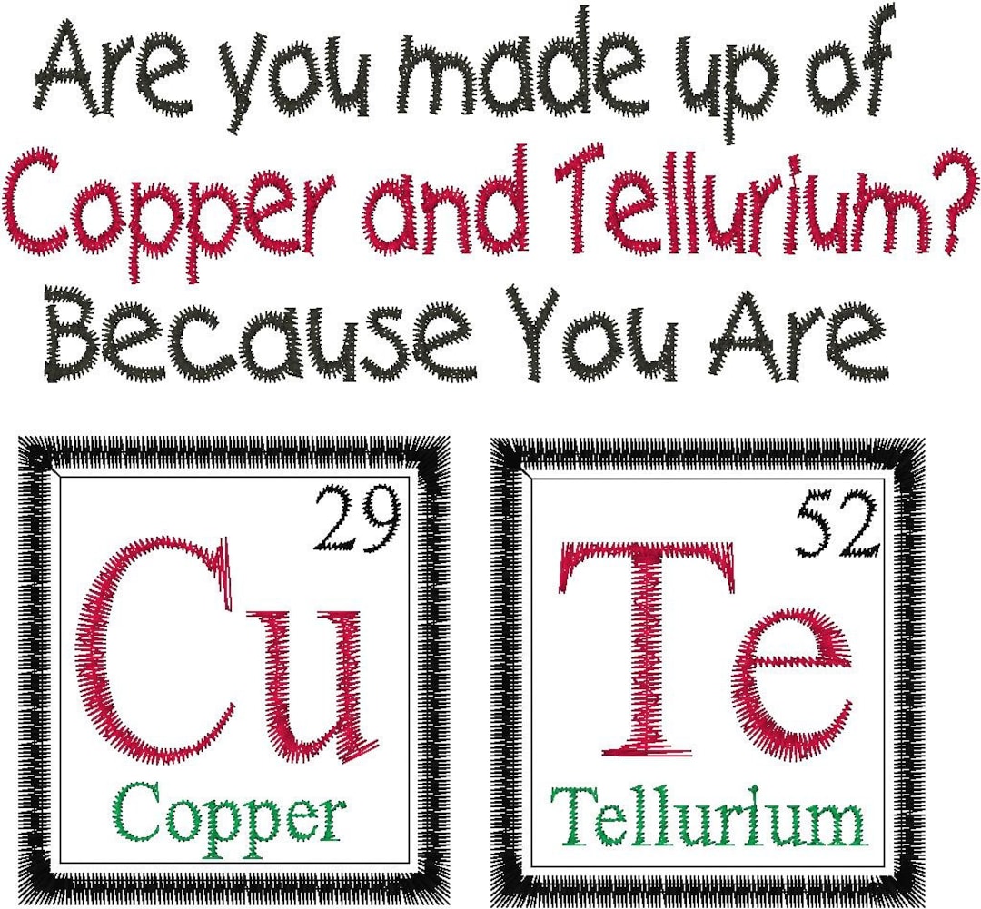 Periodic Table Joke Design CUTE Machine Embroidery Design Etsy