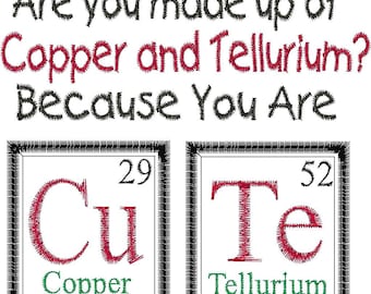 Periodic Table Joke Design CUTE - Machine Embroidery Design