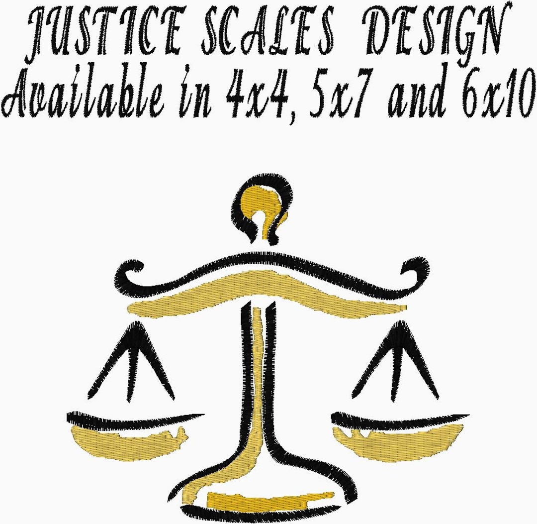 Legal Justice Scales Embroidery Design SEE 2nd and 3rd Pictures for