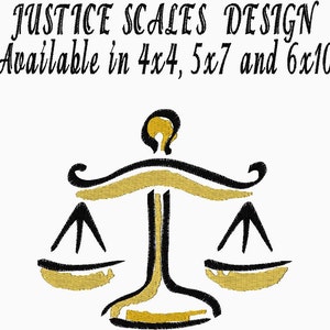 Legal Justice Scales Embroidery Design - SEE 2nd and 3rd pictures for stitch out samples - Machine Embroidery Design - Digital Download