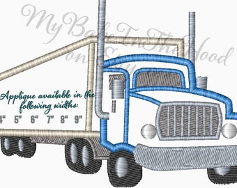 Semi Truck Applique Embroidery Design  Single Cab Semi Truck - Machine Embroidery Design - Digital Download