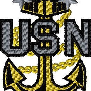 US Navy Anchor - Master Chief Petty Officer - Includes 4 Sizes - Machine Embroidery Design - Instant Download