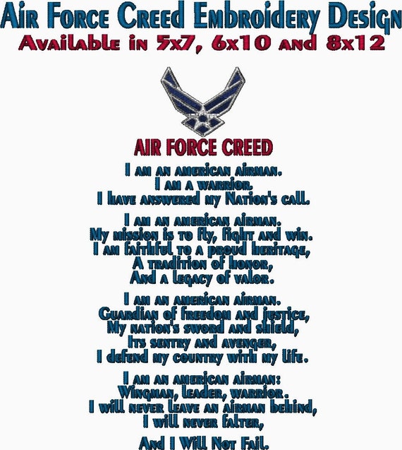 US Air Force Creed Machine Embroidery Design Instant Etsy us-air-force-creed-machine-embroidery-design-instant-etsy
