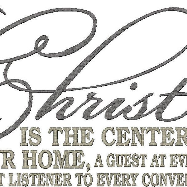 Christ is the Center of our home Embroidery Design - Instant Download