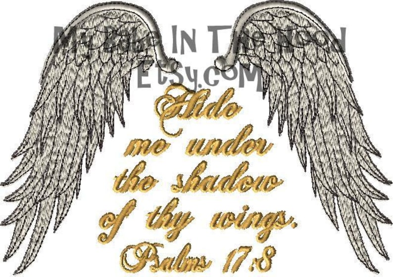 Psalms 178 Hide Me Under the Shadow of Thy Wings Angle Wings Etsy Norway