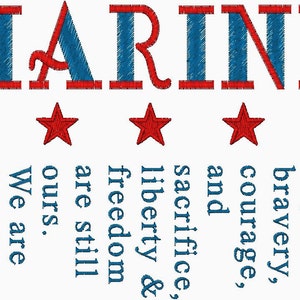 Marine Embroidery Design great Patriotic Design for Veteran's Day, Memorial day or 4th of July - Instant Download