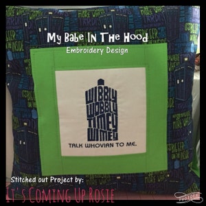 Machine Embroidery Design - Doctor Who Tardis Wibbly Wobbly Timey Wimey Talk Whovian to me - DIGITAL DOWNLOAD