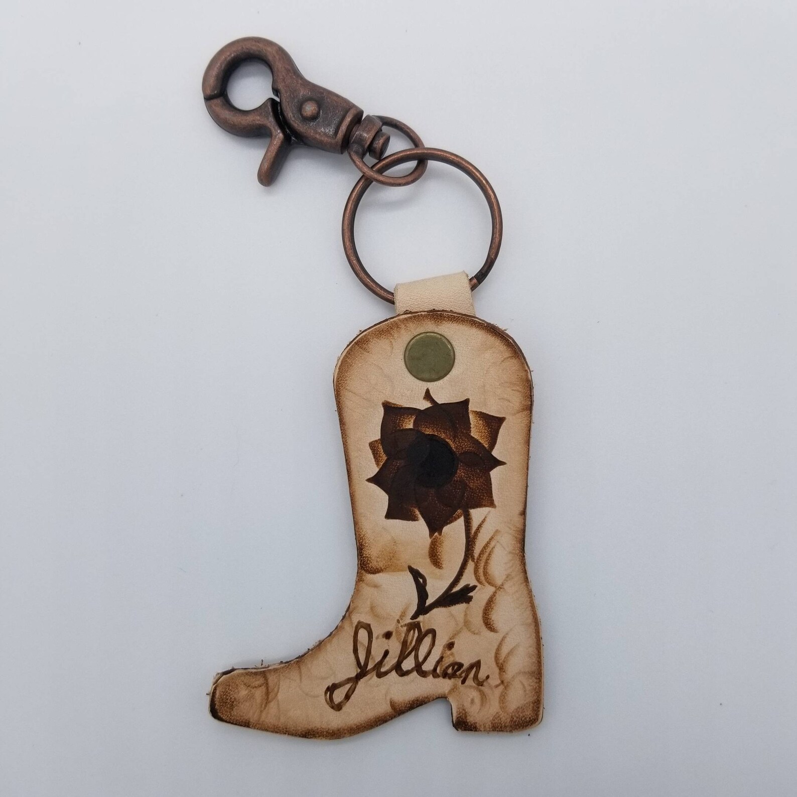 Cowboy boot keychain Etsy