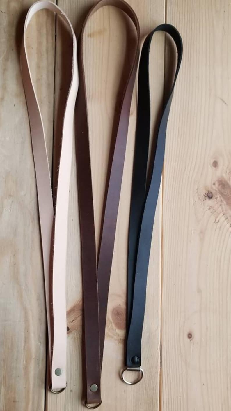 Long Leather Lanyards for Id Badge Holders Keys or Wallet Etsy