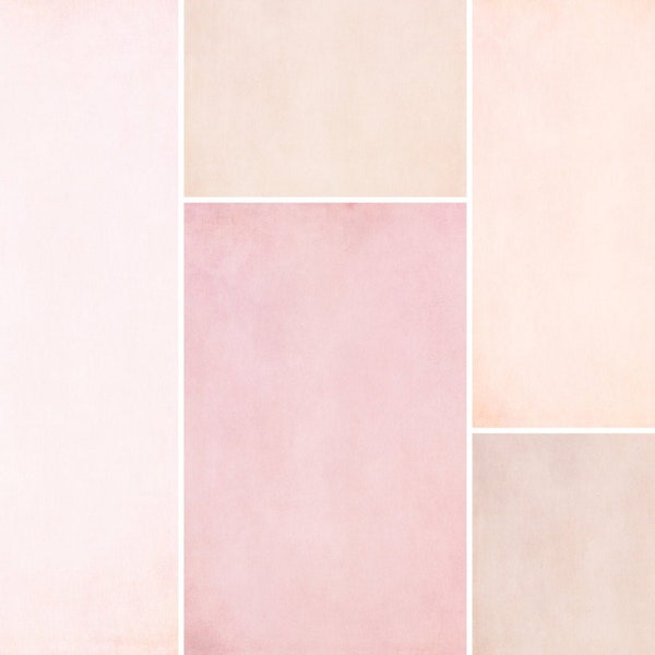 BARGAIN BIN! 5 Digital Backgrounds - The Pinks - Soft Pink, Rose, Apricot, Coral, Blush - Photoshop Overlays, Textures, Graphic Design, jpgs