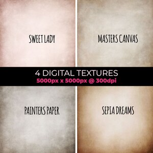 4 ARRIÈRE-PLAN NUMÉRIQUES - Délice d'artiste ! Utilisation pour la photographie, Photoshop, les portraits, l'art numérique, la papeterie, la conception graphique, la toile, Procreate