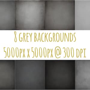 8 GRIJZE digitale achtergronden voor fotografie, video, portretten, grafisch ontwerp, digitale kunst, Photoshop-overlay, achtergronden, canvas