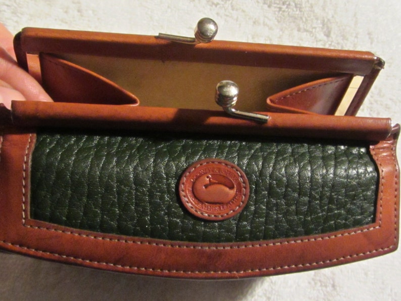 Vintage Dooney and Bourke Wallet Emerald Green and Brown All Etsy