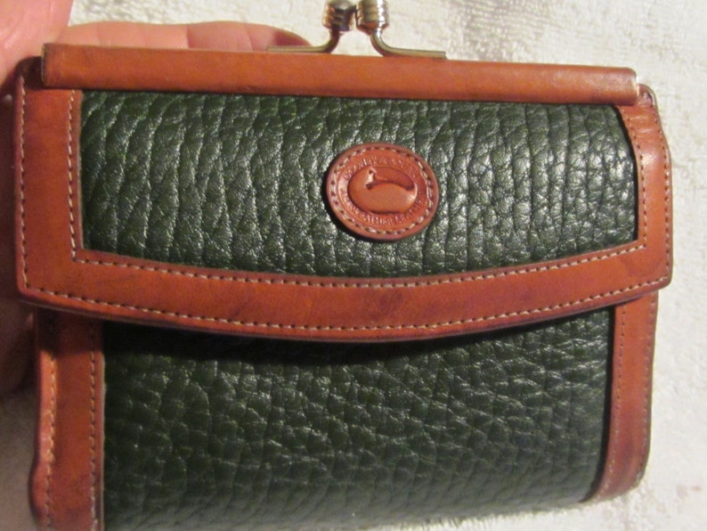 Vintage Dooney and Bourke Wallet Emerald Green and Brown All Etsy