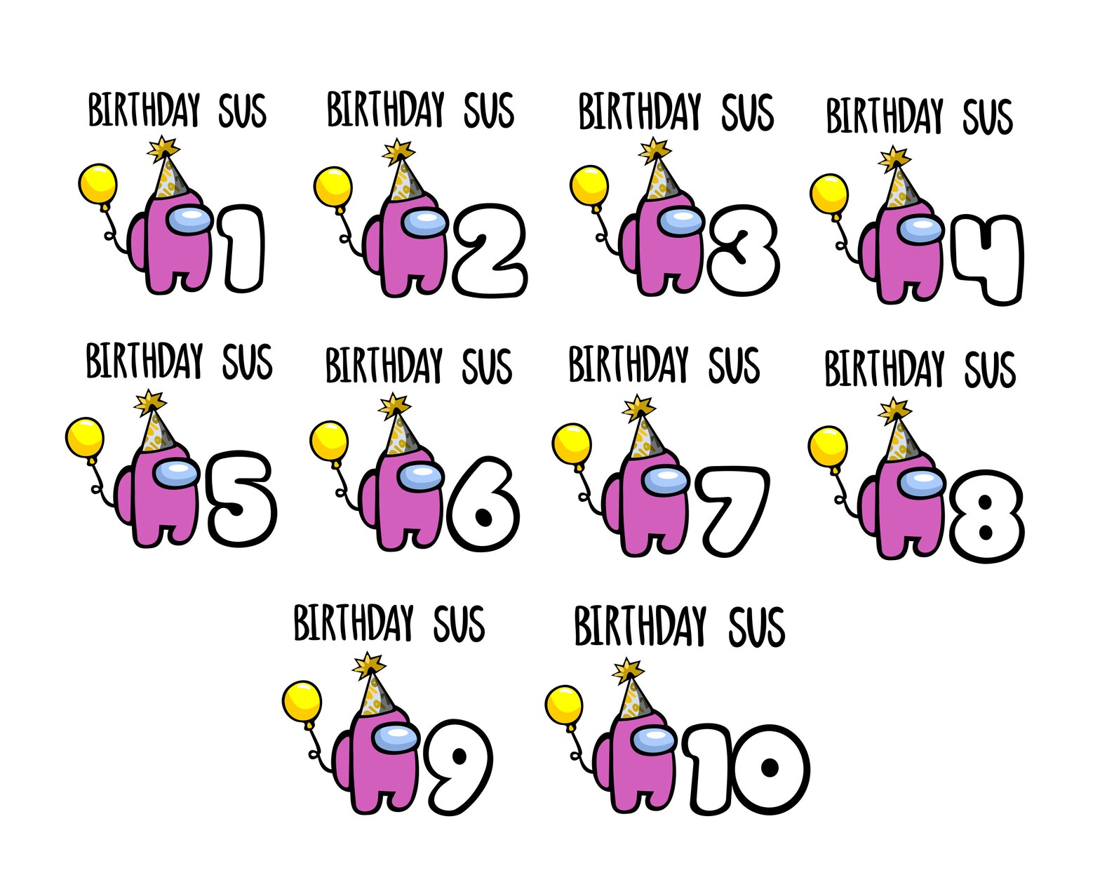 Download Birthday Sus Among us svg Among Us SVG Among Us Birthday ...