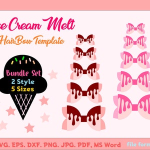 アイスクリームメルトボウのテンプレート：SVG、Cricut、Silhouette（デジタルダウンロード）