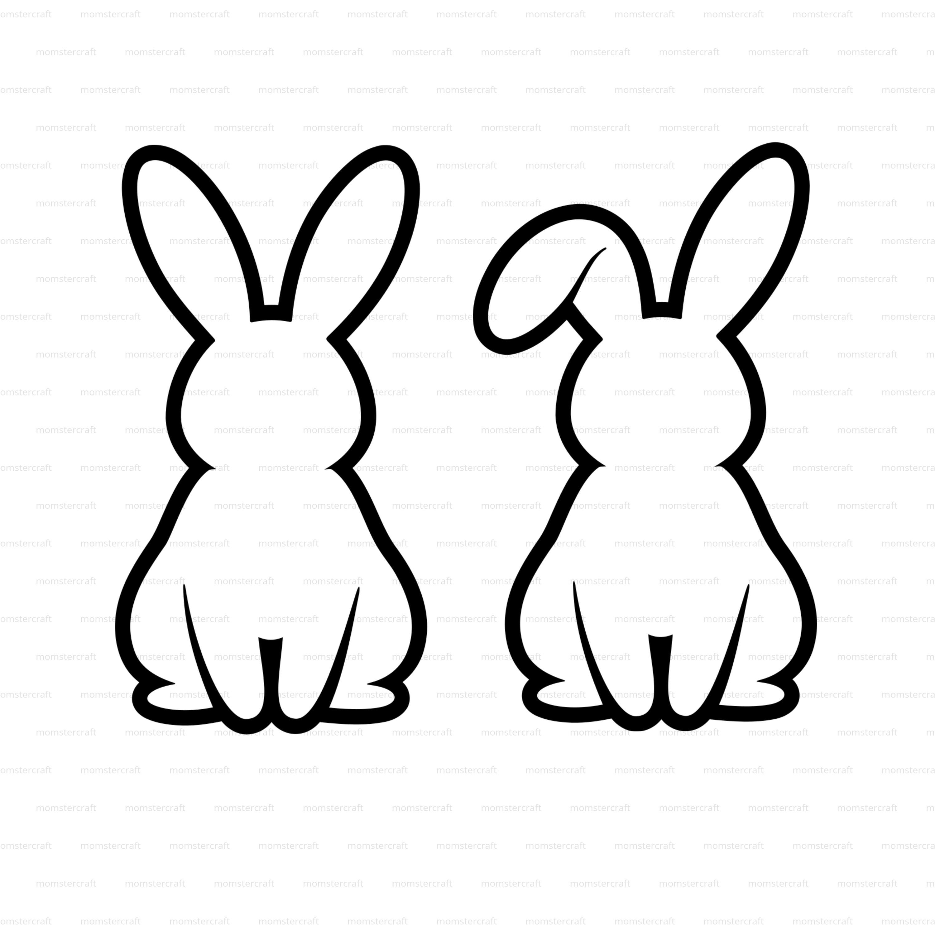 Bunny SVG Bundle, Rabbit Outline Cut File, Cricut Friendly SVG, Laser ...