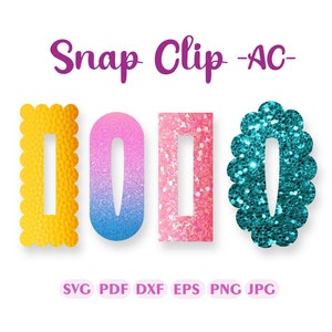Snap Clip SVG, Snapclip Template, Clippie Cover,  Hair Clip Svg, Bow Template, Bow SVG, cut files for Cricut Silhouette  #ScAC