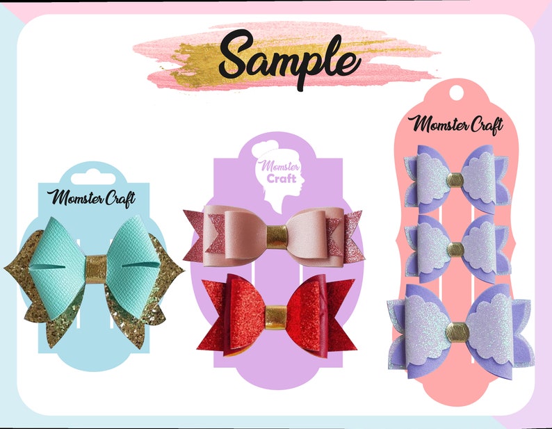 Hair Bow Display Card Bundle of 2 Style and 6 Sizes Total Etsy