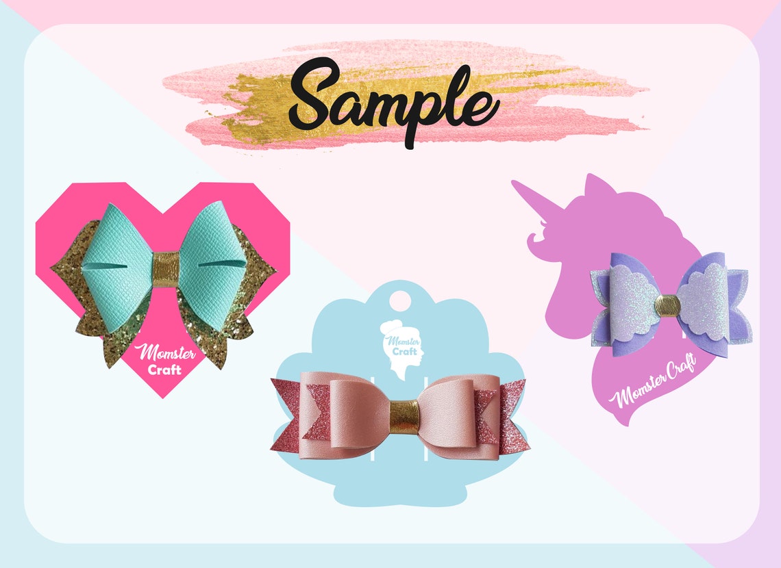 Hair Bow Display Card 04 Bundle of 8 Style and 3 Sizes Etsy