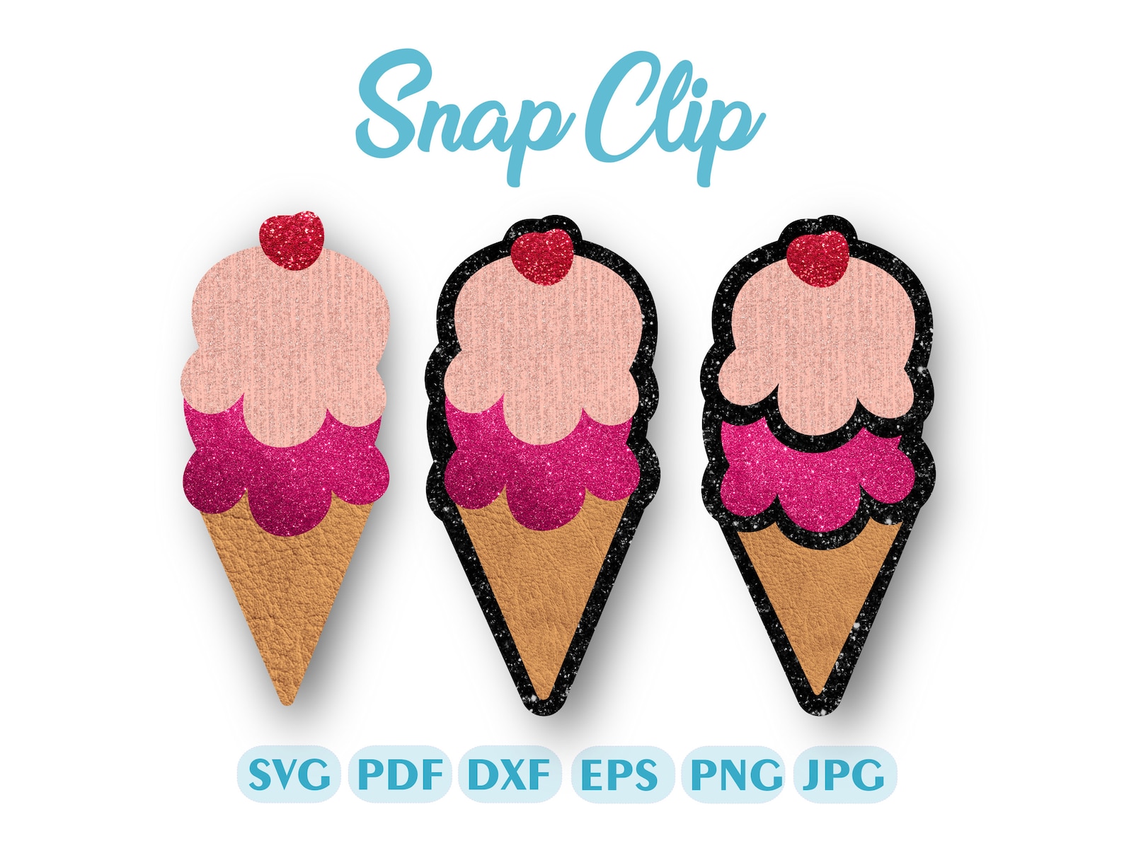 Ice Cream Snap Clip SVG Snapclip Template Clippie Cover Etsy UK
