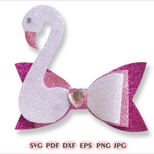 Flamingo Hair Bow Template: SVG, Cricut, DIY (Digital Download)