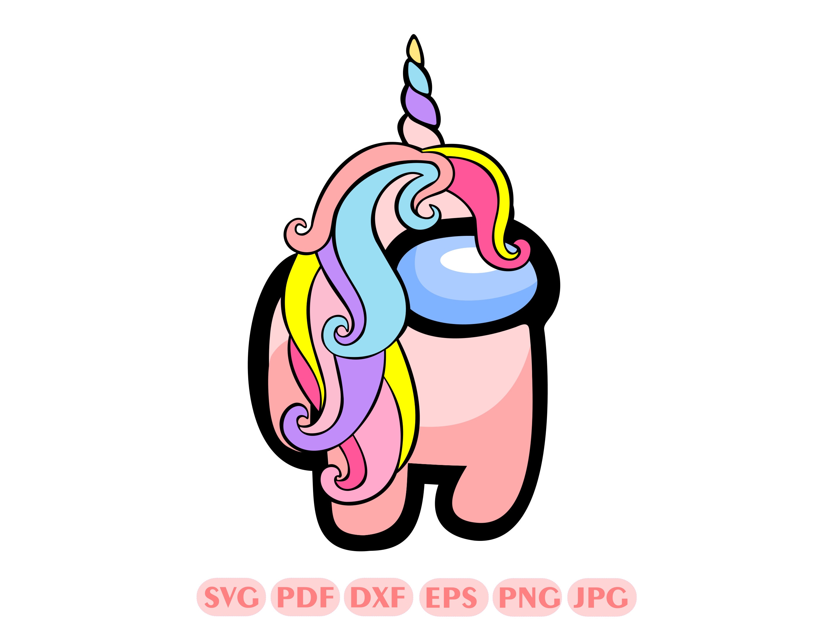 cute unicorn among us svg instant download among us pdf etsy