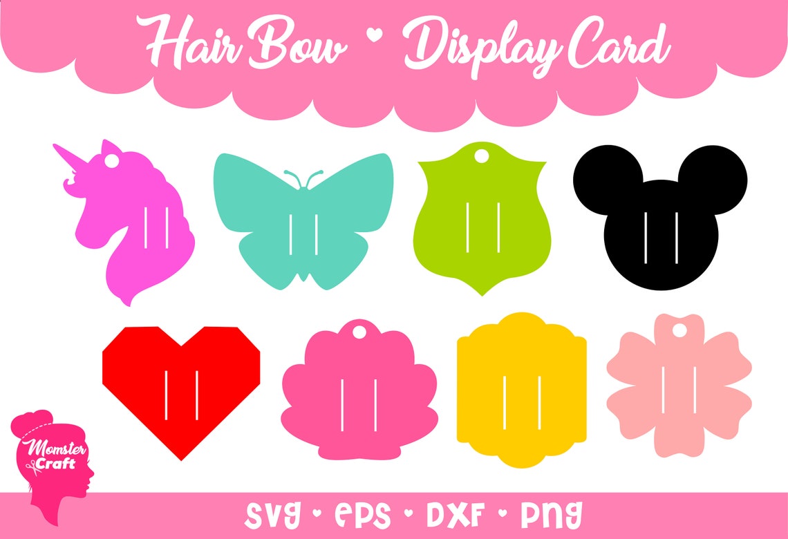 Hair Bow Display Card 04 Bundle of 8 Style and 3 Sizes Etsy