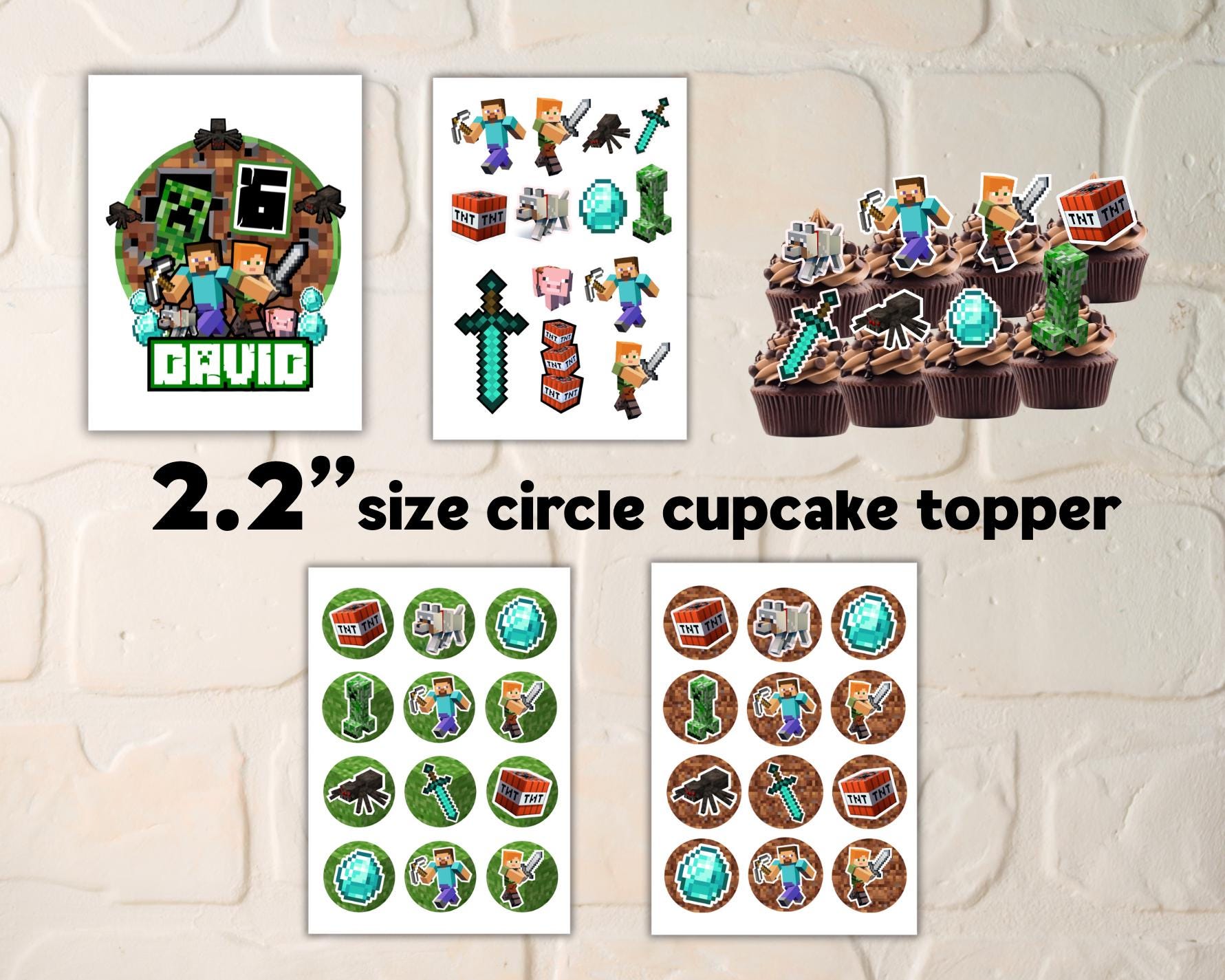 Custom Minecraft Digital Cake Topper Download