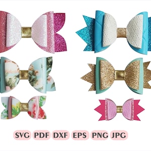 基本的なシンプルなリボン テンプレート SVG、リボン SVG、リボン テンプレート、ヘア リボン テンプレート、フェルト リボン シルエット カット ファイル、Cricut カット ファイル、DIY ヘア リボン