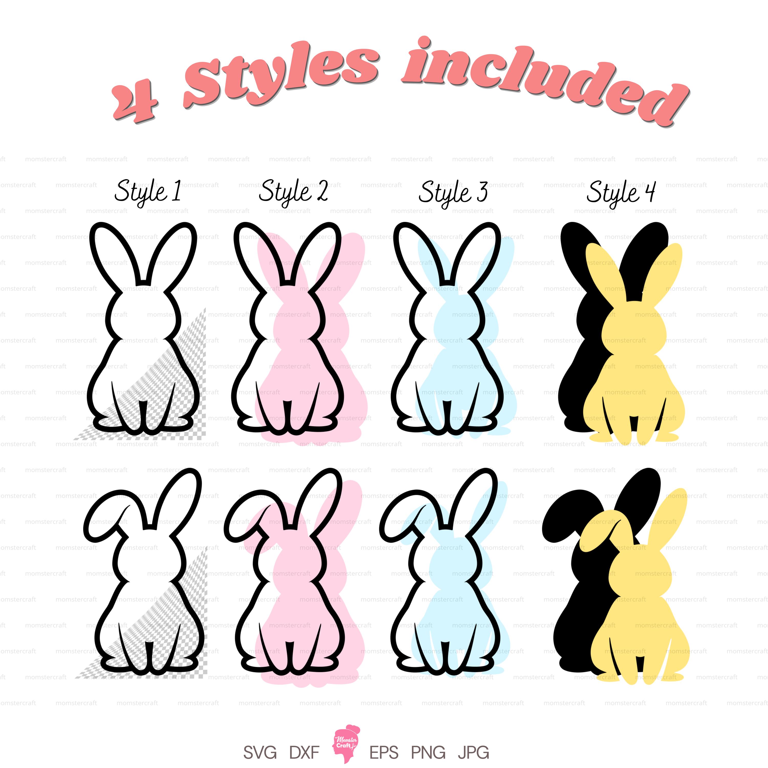 Bunny SVG Bundle, Rabbit Outline Cut File, Cricut Friendly SVG, Laser ...